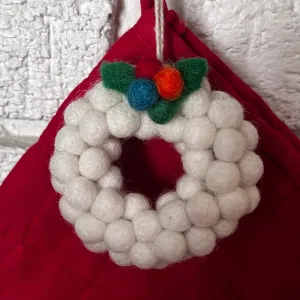 Felted Wool Wreath Ornament