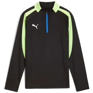 Puma IndividualLIGA 1/4 Zip Top - Youth - Black/Fizzy Apple