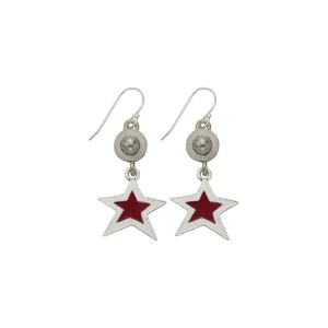 Red Star Dome Earring