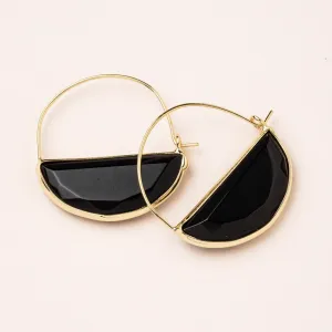 Scout Stone Prism Hoop Earring - Black Spinel & Gold