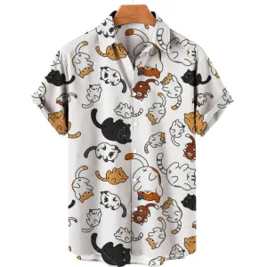 TEEK - Mens Cat Short Sleeve Shirts